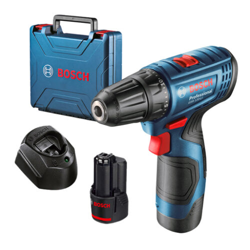 Акумулаторен винтоверт Bosch с колекторен двигател с 2 батерии и зарядно, 12 V, 2 Ah, 30 Nm, 1.5-10 мм GSR 120-Li