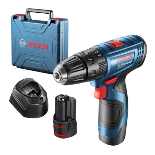 Акумулаторна бормашина Bosch ударна с 2 батерии и зарядно, 12 V, 2 Ah, 30 Nm, 0-1500 об./мин, 1.5-10 мм GSB 120-Li
