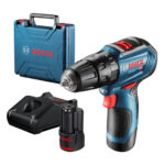 Акумулаторна бормашина Bosch ударна с 2 батерии и зарядно, 12 V, 2 Ah, 30 Nm, 0-1600 об./мин, 1-10 мм GSB 12V-30