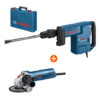 Къртач Bosch електрически SDS-max, 1500 W, 16.8 J GSH 11 E + Ъглошлайф Bosch електрически 900 W, 125 мм, 11 500 об./мин GWS 9-125