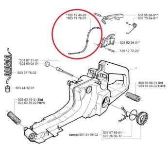 Жило за газ за Husqvarna 365, 371, 372
